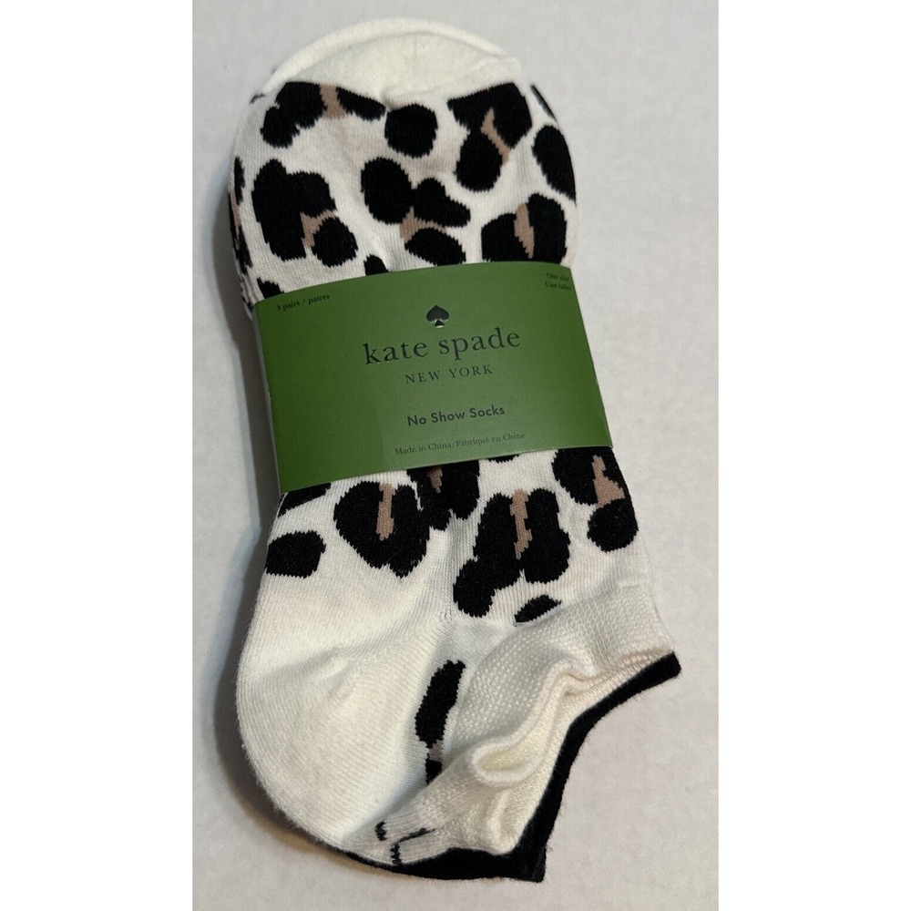Kate Spade No Show Ankle Socks 3 Pairs Novelty Cotton Blend New With Tags